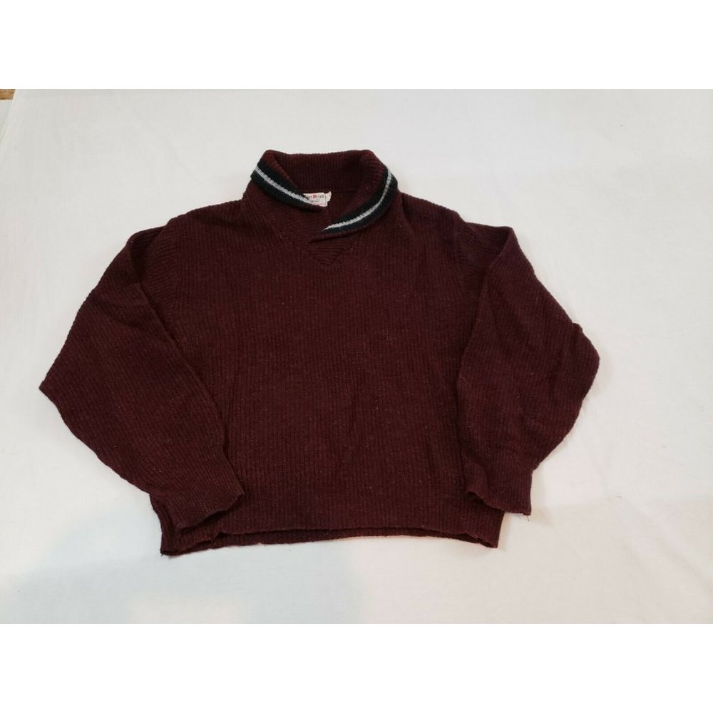 Vintage 80’s Robert Bruce Trivoli Sweater Mens Medium Maroon Lambs Wool